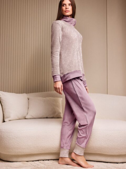 Дамски Велурен Домашен Комплект Lormar Paris 3855