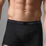 Мъжки Памучни Боксери Enrico Coveri EB1309 - Черен