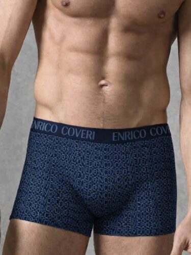 Мъжки Памучни Боксери Enrico Coveri EB1309 - Син