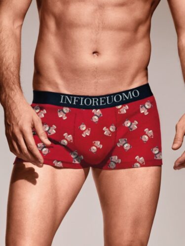 Мъжки Коледни Памучни Боксери InfioreUomo Claus 0993 - Червен
