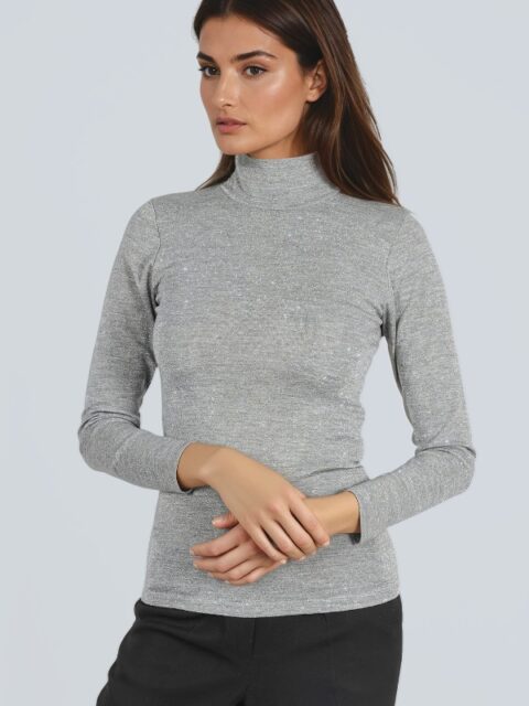 Дамска Вълнена Блуза с Поло Яка EGI 25442