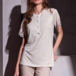 Дамска Пижама с къс ръкав Lormar Cocco 4135 - Шампанско