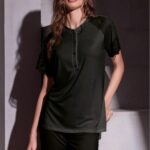 Дамска Пижама с къс ръкав Lormar Cocco 4135 - Черен